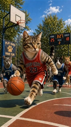 Epic Cat Playing Basketball 🏀😱 | Pro Level Cat Skills You Won’t Believe! #cat #funny