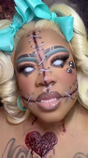 Voodoo Doll Makeup Look