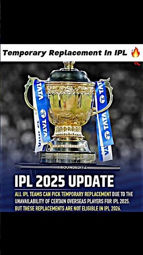 Temporary replacement in IPL 👍