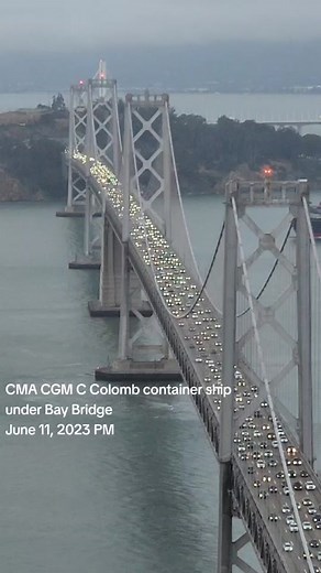 #sanfrancisco #sfbay #sf #bridgecam #baybridge #cargoship