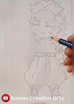 Rengoku chibi drawing#SumanCreativeArts#demonslayer