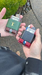 Its the Tale of Knives Mini Bandit 2.0!And all in one compact wallet and pocket organizer. Keep your credit cards, knife, cash and pen together with 1 easy carry option. #leathercraft #asmr #asmrsounds #wallet #red #wallets #organizer #handmade | Tale of Knives