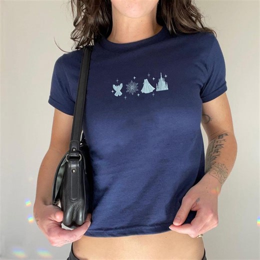 Embroidered Frozen Elsa Icons Ice Castle Baby Tee, Vintage Winter Magic T-shirt, Retro Ice Queen Fan Sweatshirt, Disney Park Trip Gift - Etsy