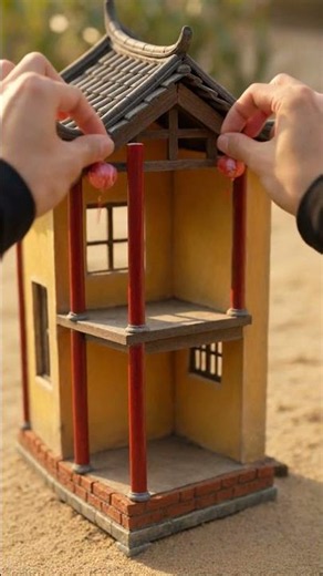 Building a Tiny Vietnamese House in 60 Seconds 🏯 #shorts