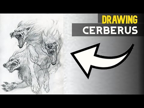 DRAWING CERBERUS, THE THREE HEADED DOG