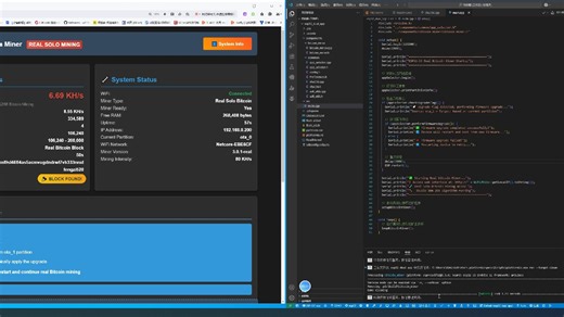 ESP32-S3 真实比特币矿工：这是一个基于ESP32-S3的真实比特币挖矿系统，具有双应用程序架构和OTA固件更新功能。