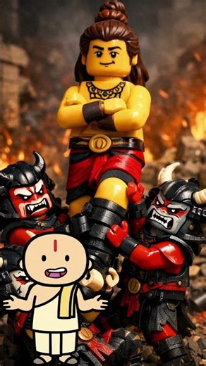 Ravan ki puri sena ek pair nahi hila payi! 🦶💪#sanatandharma #viral #trending #shorts #shortsfeed