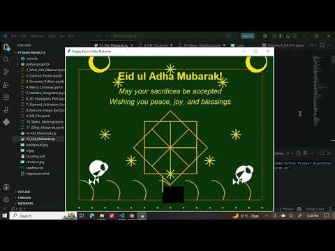 🌙 Eid Mubarak Animation in Python | Turtle Graphics Project ✨