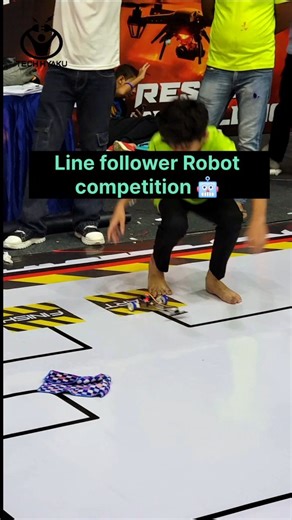 line follower Robot competition #techhyaku #technoxian #stem #linefollower #robot | Robot tech hyaku