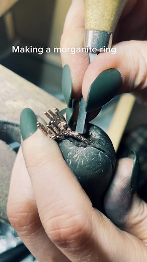 Handmade 14K Gold Morganite Barnacle Ring | Jewelry Design Process