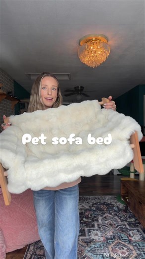 This pet sofa bed is so cute! #petbed #petsofabed #tiktokshopcreatorpicks