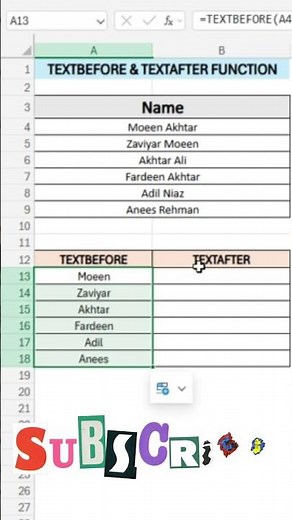 TEXTBEFORE & TEXTAFTER in Excel: Split Text the Easy Way in 2025