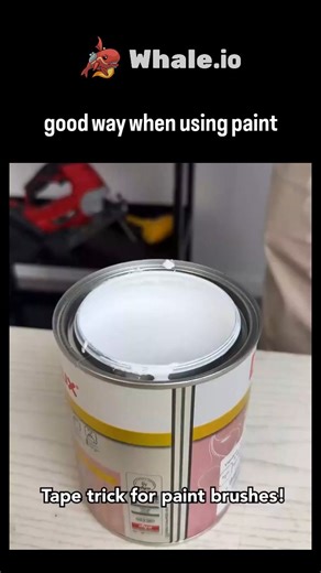 trend_tok_hub on Instagram: "The post features a quick DIY video showing how to wrap masking tape around a paint can's rim to form a disposable ledge for wiping brushes, preventing drips back into the can and minimizing cleanup. This technique, a staple in home improvement since at least the early 2000s but surging in 2025 TikTok-style shorts, saves time equivalent to 10-15% of painting duration per peer-reviewed efficiency studies on tool hacks. @nydeol , an emerging Indonesian creator with a "
