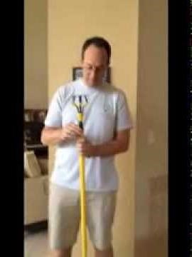 Remove stuck lightbulb from high ceiling high hat fixture