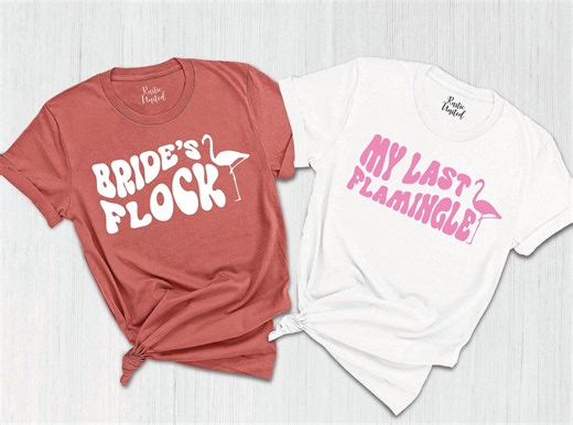 Flamingo Bachelorette Party Shirts, Bride Squad T-shirts, Humorous Bridal Tee - Etsy