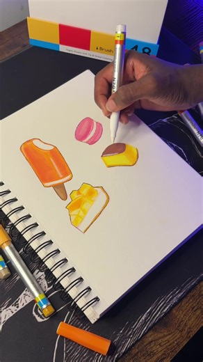 Drawing food is lowkey fun #acrylicmarkers #drawing #art #artistsoftiktok