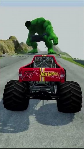 CARRO MONSTER HOT WHEELS vs HULK #shorts #beamngdrive