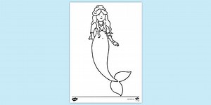 Mermaid Colouring Sheet