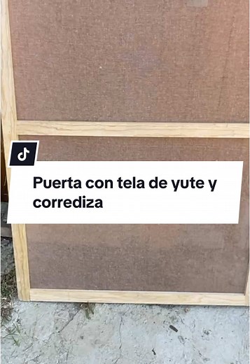 Puerta Corrediza de Tela Natural de Yute