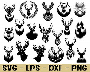Deer Head Svg, Deer Head Silhouette, Dxf, Png - Etsy