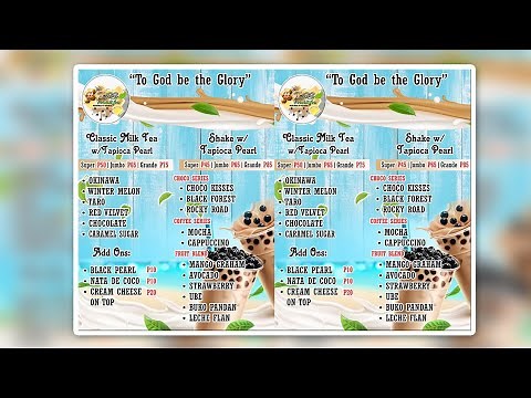 SIMPLE MILK TEA MENU DESIGN (ADOBE PHOTOSHOP CS6)