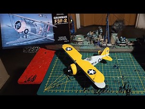 GRUMMAN F3F-2 Carrier-Mounted Fighter Aircraft Plastic Model Kit by Accurate Miniatures, 1:48 Scale