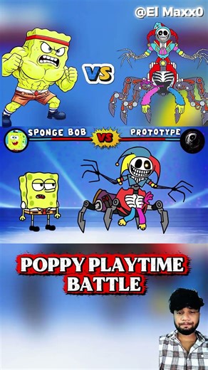 Poppyplaytime chapter 5 cartoon battle ( Spongebob vs Prototype )