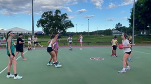 TRAINING TRYOUT 📋 DEFENCE This exercise is all about being light on your feet and reading where the ball is going to be delivered ‼ Explanation 💁🏼‍♀️ 🌟The person with the ball bounces the ball up to five times (the amount changes every time so that the D does not expect a pass) 🌟The D has a closed defence stance on her A and is continually moving on her feet 🌟The passer will randomly pass to either the other A or the A with the D. 🌟Where it gets difficult is the passer can fake pass and t