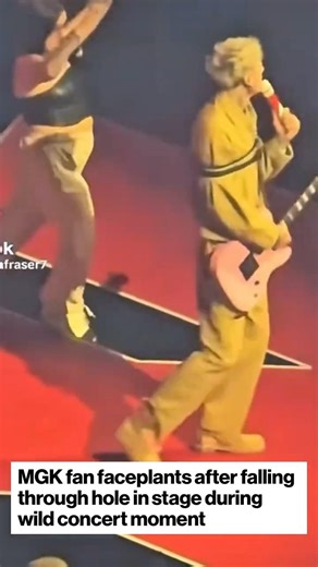 MGK Fan Confidently Falls Into Stage Hole