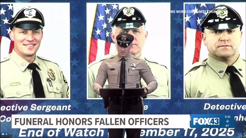 Hundreds of people come together for funeral of three fallen York County police officers