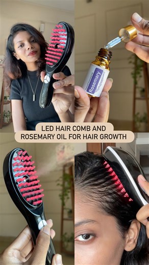 Ishrat Aureen on Instagram: "I had my eyes on this led hair comb for so long 🎀🪞 From - @esentia.shop . . . . . . . . . . . . . . . . . . . . . . . [ #HairCare #HealthyHair #HairGrowth #HairTransformation #HairRoutine #HairReels #ShinyHair #HairTips #ScalpCare #LEDHairComb #HairTech #HairTools #HairMassage #RosemaryOil #OrganicHairCare #NaturalHairGrowth hair growth, led hair comb treatment, scalp stimulation, rosemary oil for hair, natural hair growth remedy, hair fall control, shiny hair rout