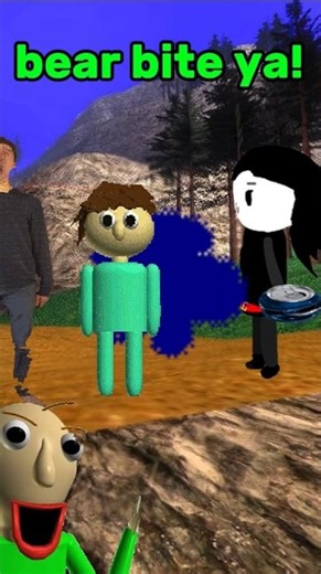 A Bear in the air! (Failed field trip) - [Baldi's basics] #shorts #funny #gaming #baldisbasics #mod