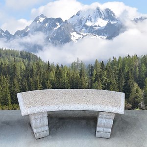 Desert Gold Granite Curved Bench – Memorial Garden Seat BE-19 - Etsy
