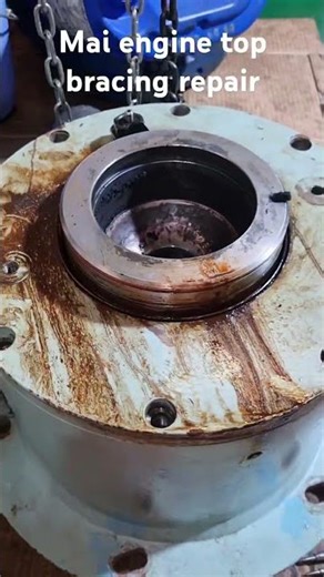 Main engine top bracing repair #shorts #sea #ship #engineering #topbracing #mainengine