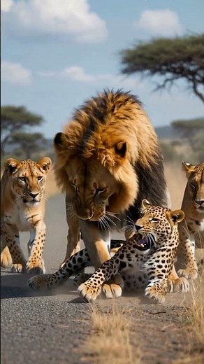 Lion vs Leopard Fight | Ultra Realistic Wildlife Encounter | 8K Cinematic Animal Battle