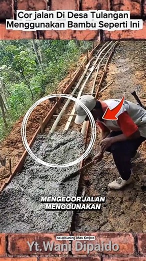 Cor Jalan Desa Tulangan Gunakan Bambu pengganti Besi‼️ #work #construction