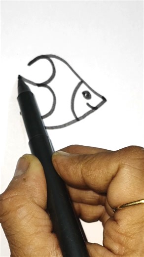 C D Drawing Tutorial on Instagram: "Drawing easy Fish from 3 #artwork #draw #drawing #painting #kidsactivity #artist #art"
