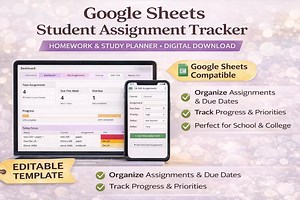Google Sheets Student Assignment Tracker | Homework & Study Planner | Digital Download - Etsy UK