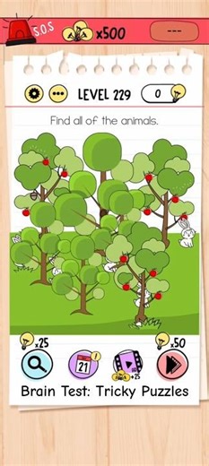 Brain test level 229: Find all of the animals 🐿️🐍🦉🐰🐢 #shorts