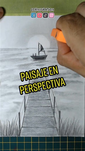 Cómo dibujar un Paisaje en Perspectiva #dibujo #arte #tutorial