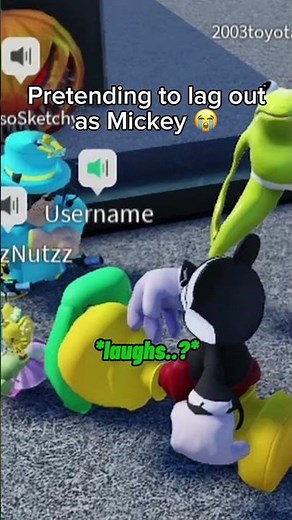 Pretending to lag out AGAIN as MICKEY 😭🤖 #roblox