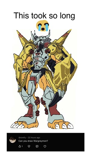 Drawing the Top Comment: Day 5 (Wargreymon)