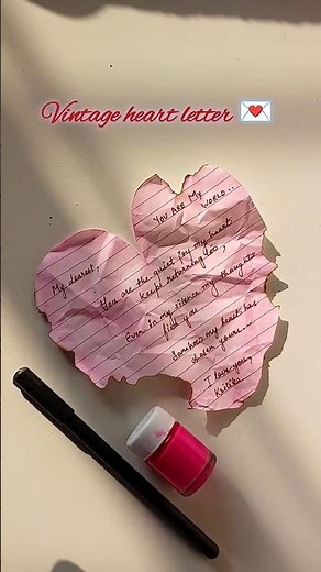 Aesthetic Vintage Love Letter 💌 | Handmade Burnt Paper Letter DIY | Old Romantic Letter Art #shorts
