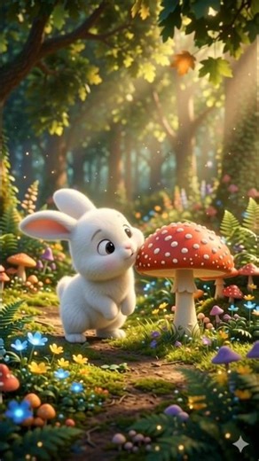 Melo Finds a Bouncy Mushroom! 🐰🍄 Cute Bunny Animation #shorts