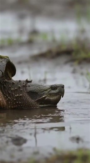 Snapping Turtle's Awkward Moment Captured