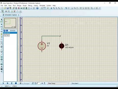 Circuito simple con un led en Proteus