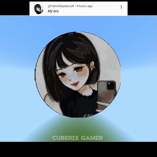 ✨ Cute Anime Girl Pixel Art in Minecraft! 🎀