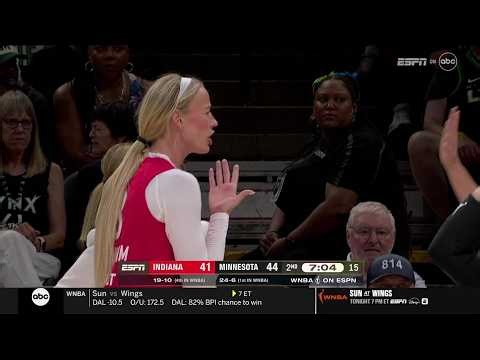 😱 Sophie Cunningham ELBOWED in FACE, refs call foul ON HER | Indiana Fever WNBA women's basketball