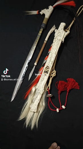 Mandau Full Tanduk Super Ganteng tradisional natural original