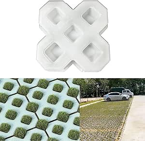 Reusable Plastic Grass Paver Hollow Bricks Concrete molds, Serving for Grass Paver Bricks and as Concrete Paver molds for Grass Driveway Parking, walkways, and Landscaping Edging (Type 2)
